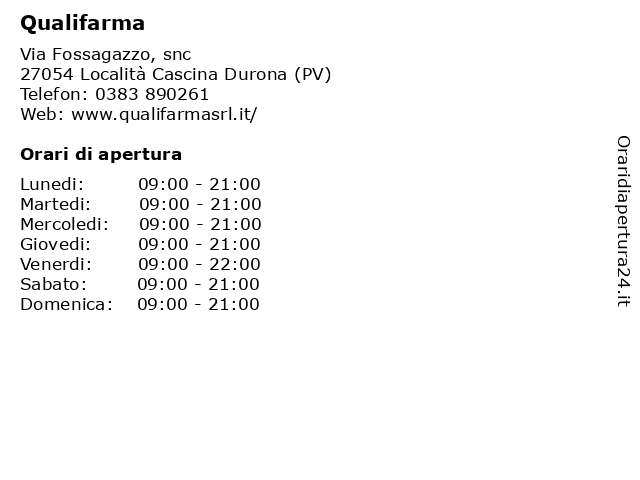 Qualifarma a Località Cascina Durona (PV): indirizzo e orari di apertura
