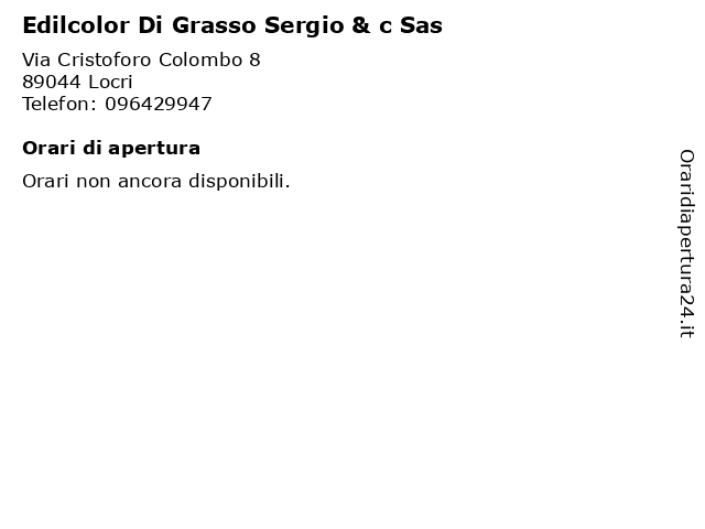 Edilcolor Di Grasso Sergio & c Sas a Locri: indirizzo e orari di apertura