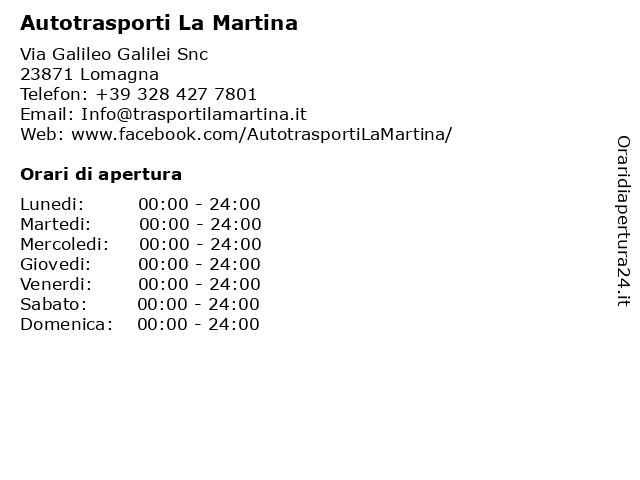 Autotrasporti La Martina a Lomagna: indirizzo e orari di apertura