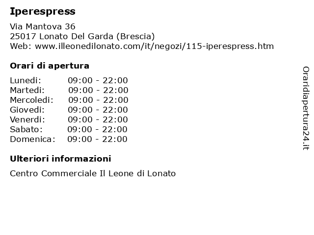 Iperespress a Lonato Del Garda (Brescia): indirizzo e orari di apertura