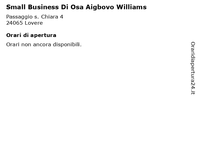 Small Business Di Osa Aigbovo Williams a Lovere: indirizzo e orari di apertura