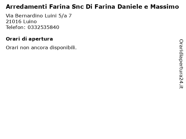 Arredamenti Farina Snc Di Farina Daniele e Massimo a Luino: indirizzo e orari di apertura