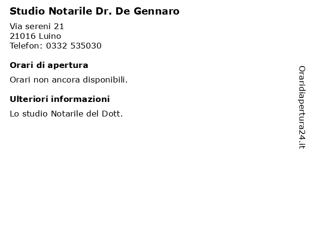 Studio Notarile Dr. De Gennaro a Luino: indirizzo e orari di apertura
