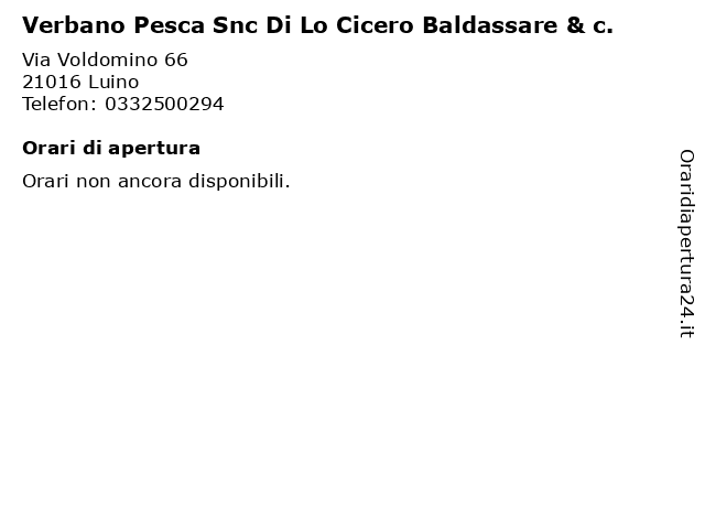 Verbano Pesca Snc Di Lo Cicero Baldassare & c. a Luino: indirizzo e orari di apertura