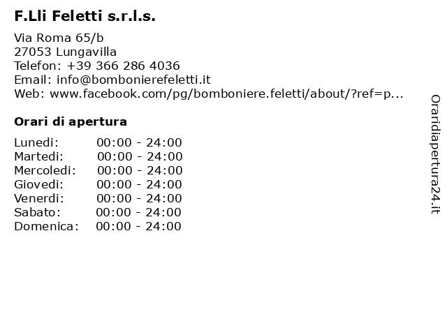F.Lli Feletti s.r.l.s. a Lungavilla: indirizzo e orari di apertura