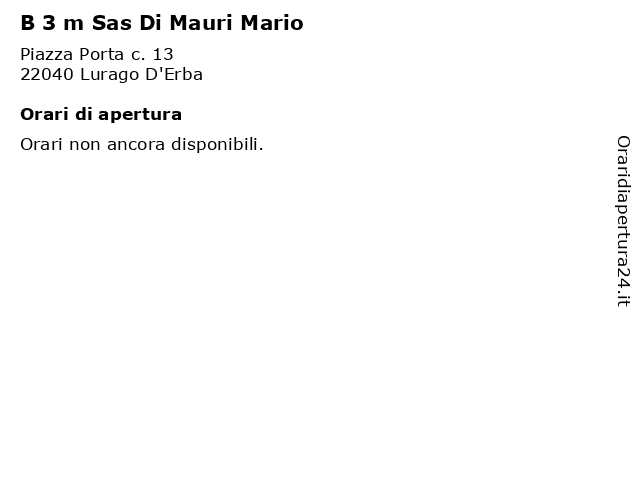 B 3 m Sas Di Mauri Mario a Lurago D'Erba: indirizzo e orari di apertura