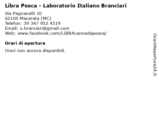 Libra Pesca - Laboratorio Italiano Branciari a Macerata (MC): indirizzo e orari di apertura