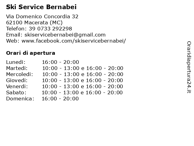 Ski Service Bernabei a Macerata (MC): indirizzo e orari di apertura