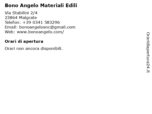 Bono Angelo Materiali Edili a Malgrate: indirizzo e orari di apertura