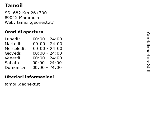 Tamoil a Mammola: indirizzo e orari di apertura