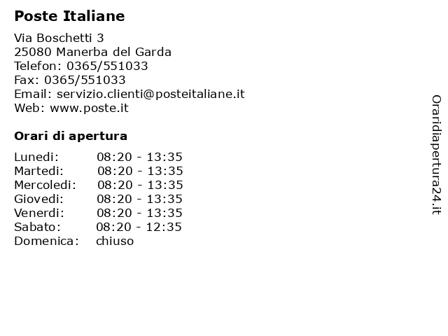 Poste Italiane a Manerba del Garda: indirizzo e orari di apertura