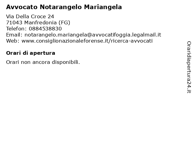 Avvocato Notarangelo Mariangela a Manfredonia (FG): indirizzo e orari di apertura