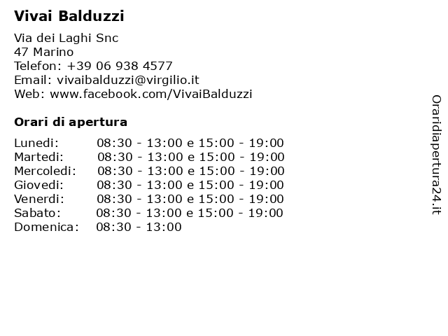Vivai Balduzzi a Marino: indirizzo e orari di apertura