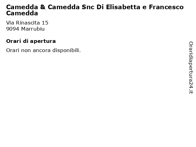 Camedda & Camedda Snc Di Elisabetta e Francesco Camedda a Marrubiu: indirizzo e orari di apertura