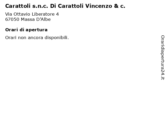 Carattoli s.n.c. Di Carattoli Vincenzo & c. a Massa D'Albe: indirizzo e orari di apertura