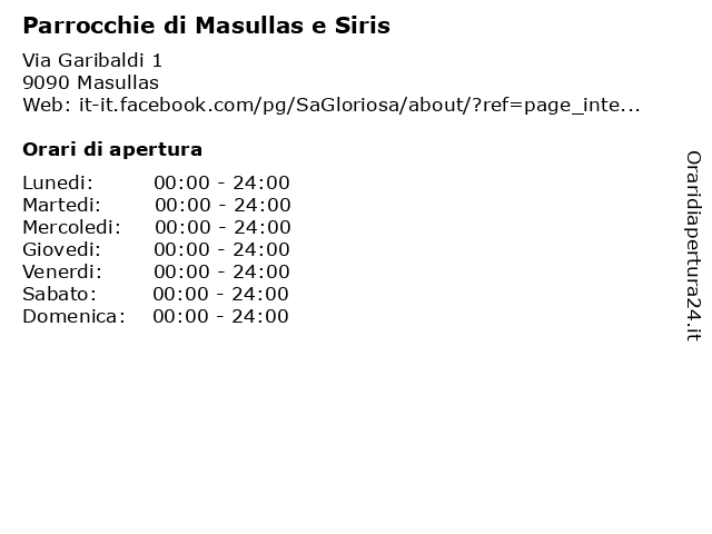 Parrocchie di Masullas e Siris a Masullas: indirizzo e orari di apertura