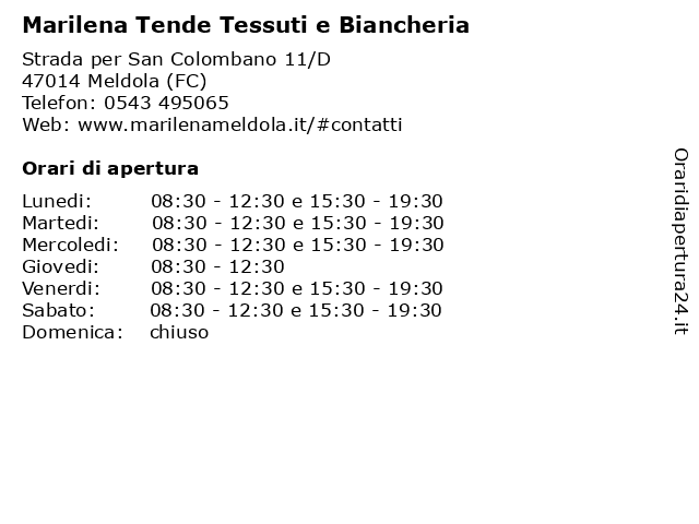 Marilena Tende Tessuti e Biancheria a Meldola (FC): indirizzo e orari di apertura