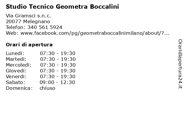 Studio Tecnico Geometra Boccalini a Melegnano: indirizzo e orari di apertura