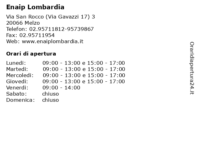 Enaip Lombardia a Melzo: indirizzo e orari di apertura