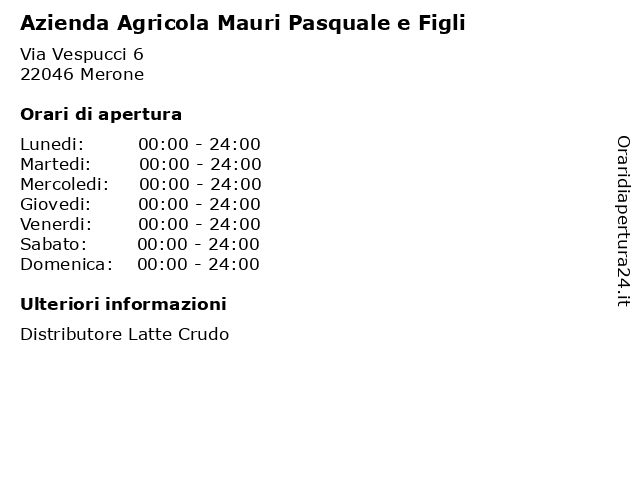 Azienda Agricola Mauri Pasquale e Figli a Merone: indirizzo e orari di apertura