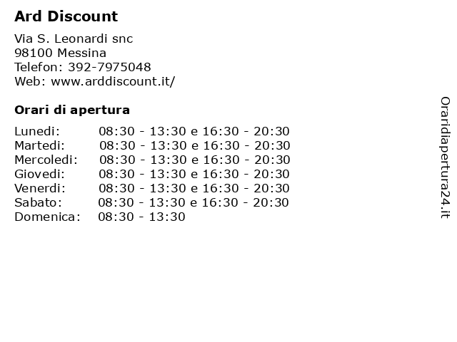 Ard Discount a Messina: indirizzo e orari di apertura
