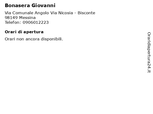 Bonasera Giovanni a Messina: indirizzo e orari di apertura