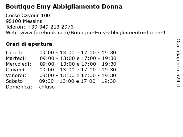 Boutique Emy Abbigliamento Donna a Messina: indirizzo e orari di apertura