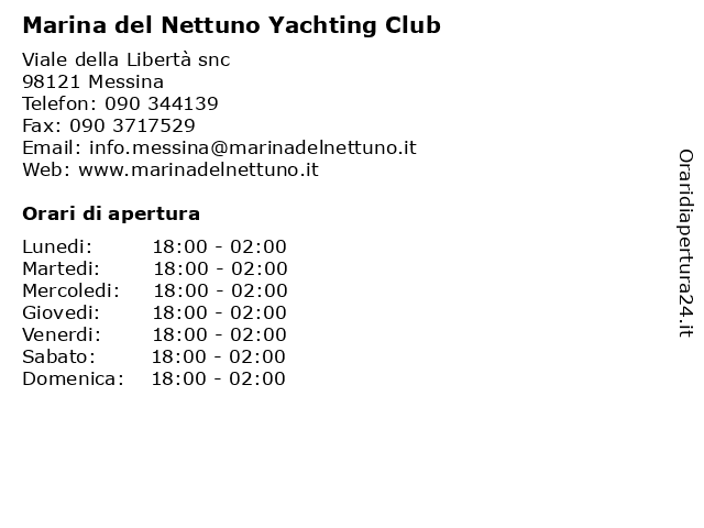 Marina del Nettuno Yachting Club a Messina: indirizzo e orari di apertura