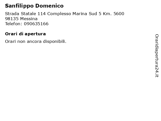 Sanfilippo Domenico a Messina: indirizzo e orari di apertura