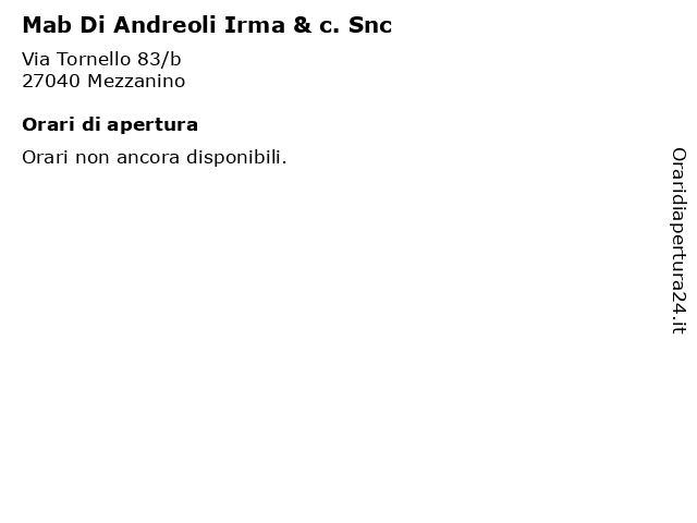 Mab Di Andreoli Irma & c. Snc a Mezzanino: indirizzo e orari di apertura