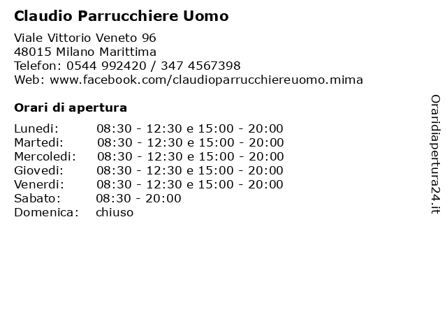 Claudio Parrucchiere Uomo a Milano Marittima: indirizzo e orari di apertura