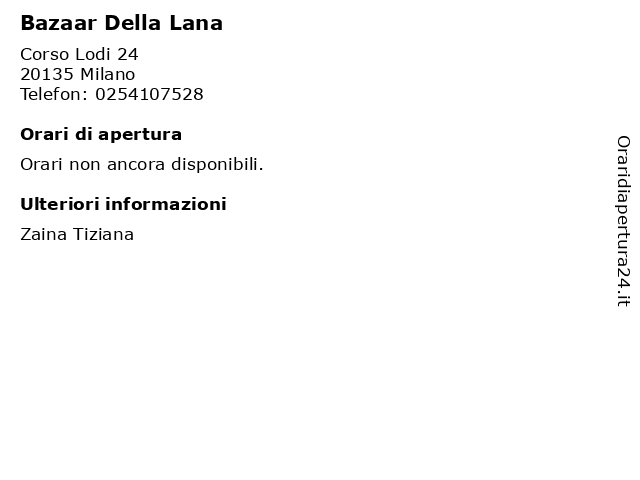 Bazaar Della Lana a Milano: indirizzo e orari di apertura