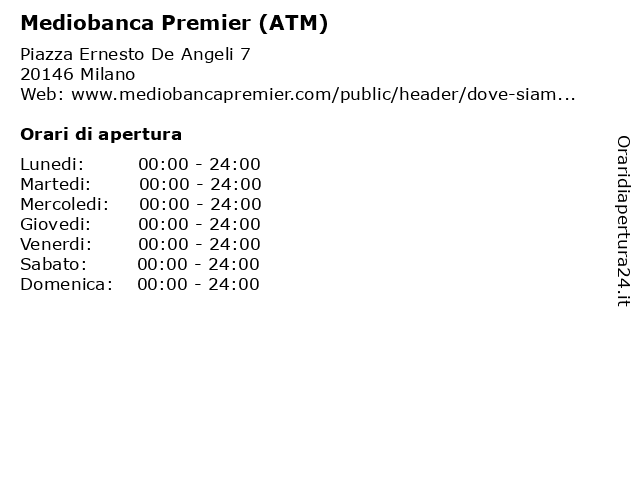 ᐅ Orari Chebanca Bancomat Piazza Ernesto De Angeli 7 146 Milano