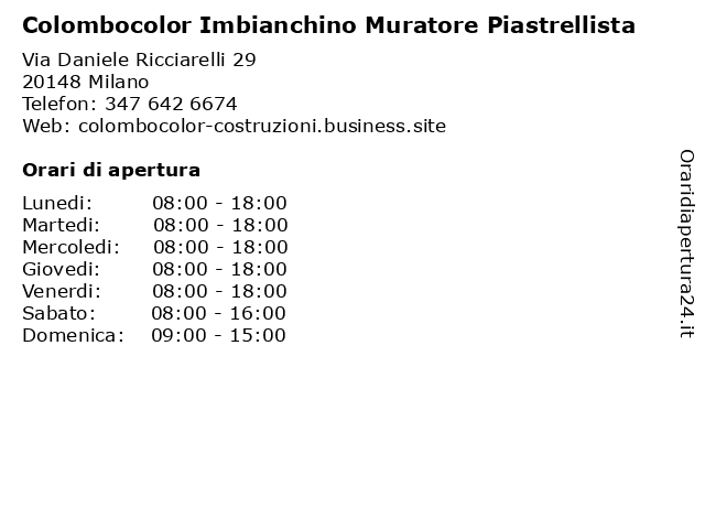 Colombocolor Imbianchino Muratore Piastrellista a Milano: indirizzo e orari di apertura