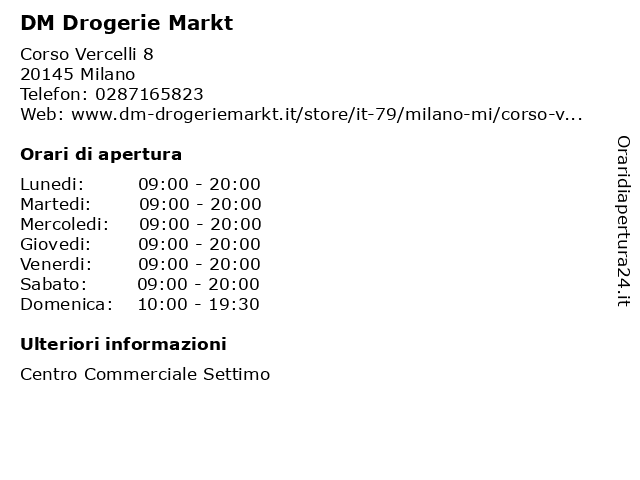 DM Drogerie Markt a Milano: indirizzo e orari di apertura