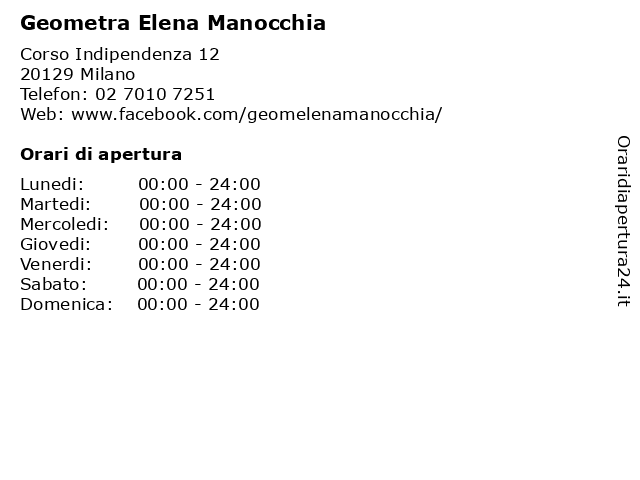 Geometra Elena Manocchia a Milano: indirizzo e orari di apertura