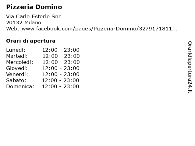Pizzeria Domino a Milano: indirizzo e orari di apertura