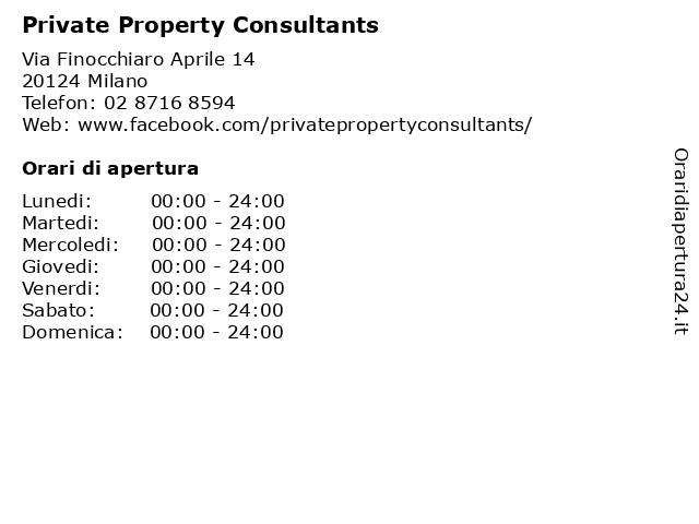 Private Property Consultants a Milano: indirizzo e orari di apertura