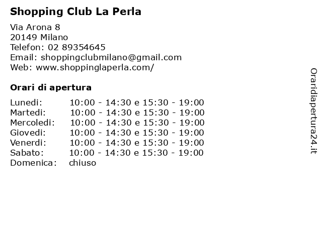 Shopping Club La Perla a Milano: indirizzo e orari di apertura