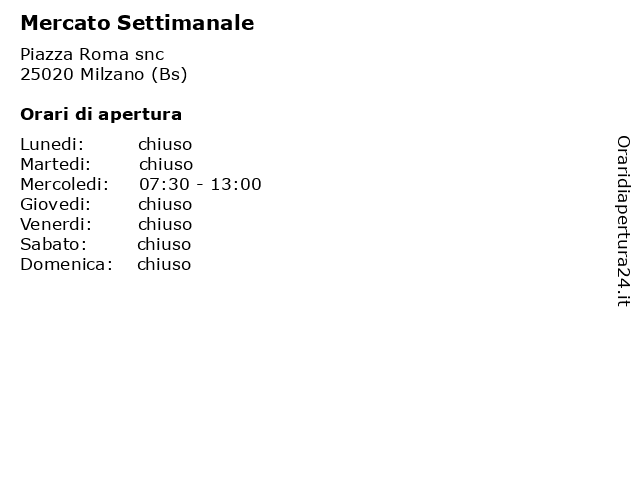 Mercato Settimanale a Milzano (Bs): indirizzo e orari di apertura