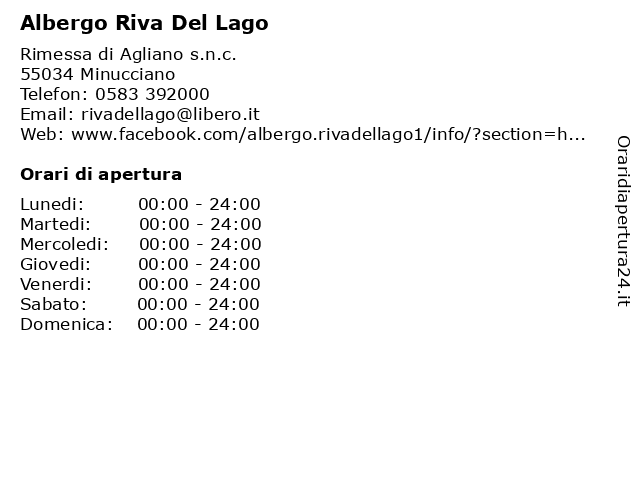 Albergo Riva Del Lago a Minucciano: indirizzo e orari di apertura
