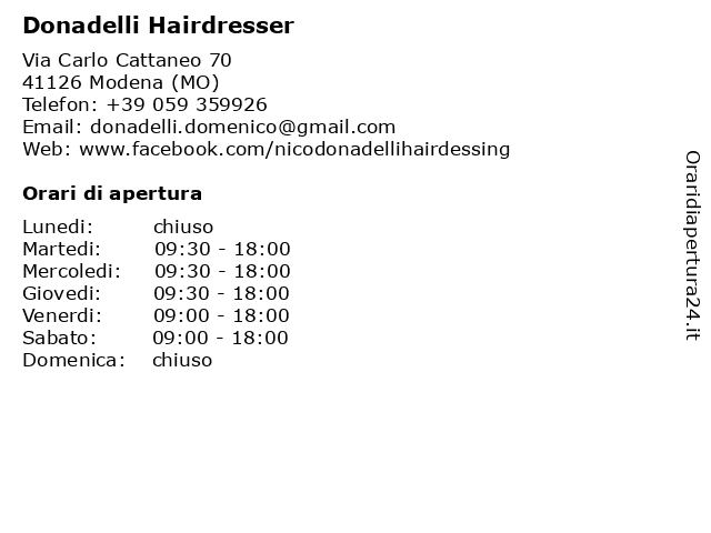 Donadelli Hairdresser a Modena (MO): indirizzo e orari di apertura
