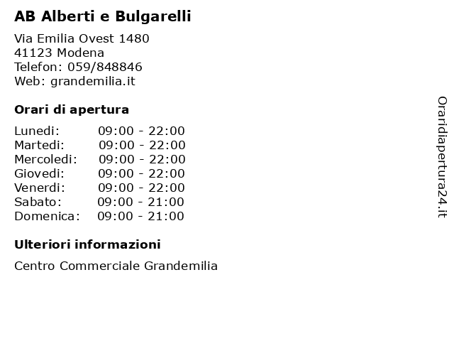 AB Alberti e Bulgarelli a Modena: indirizzo e orari di apertura