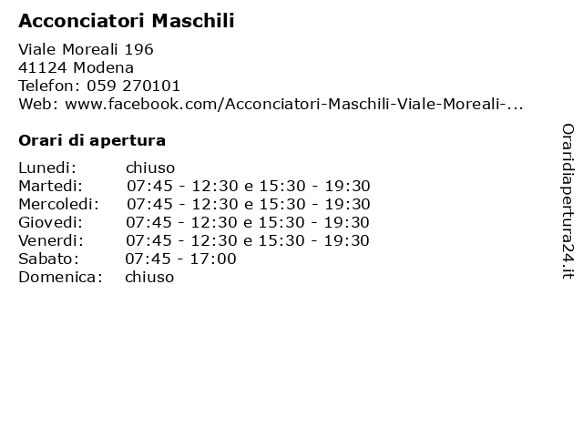 ᐅ Orari Acconciatori Maschili | Viale Moreali 196, 41124 Modena