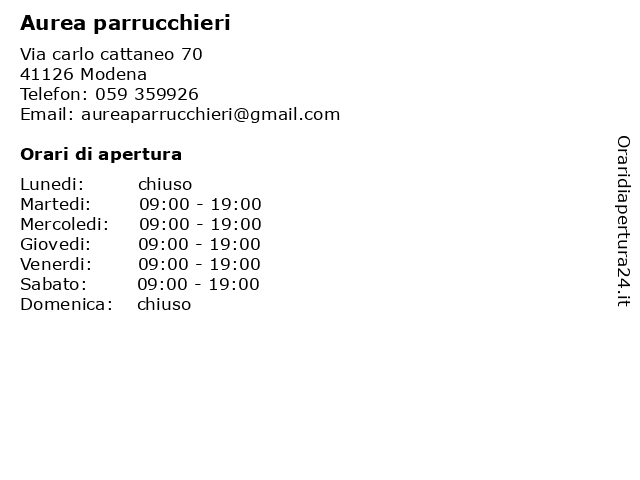 Aurea parrucchieri a Modena: indirizzo e orari di apertura