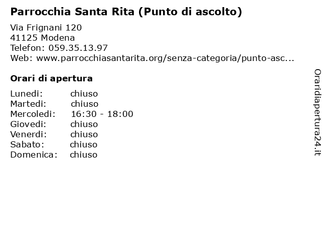 Parrocchia Santa Rita (Punto di ascolto) a Modena: indirizzo e orari di apertura