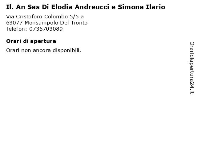 Il. An Sas Di Elodia Andreucci e Simona Ilario a Monsampolo Del Tronto: indirizzo e orari di apertura