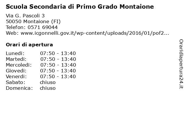 ᐅ Orari di apertura „Scuola di | Via G. Pascoli