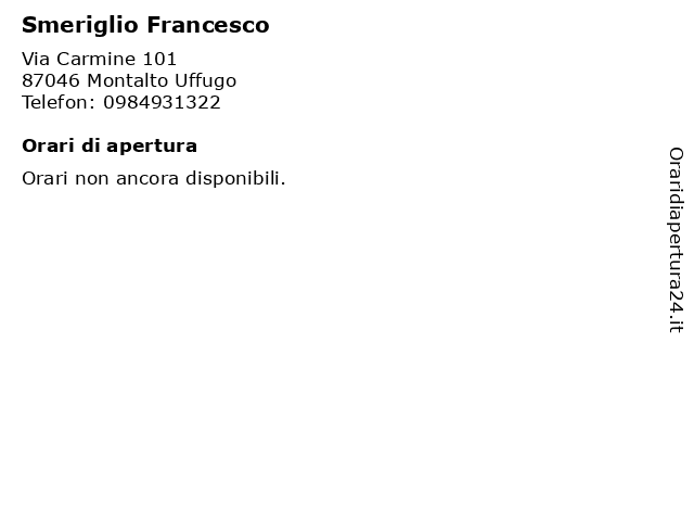 Smeriglio Francesco a Montalto Uffugo: indirizzo e orari di apertura