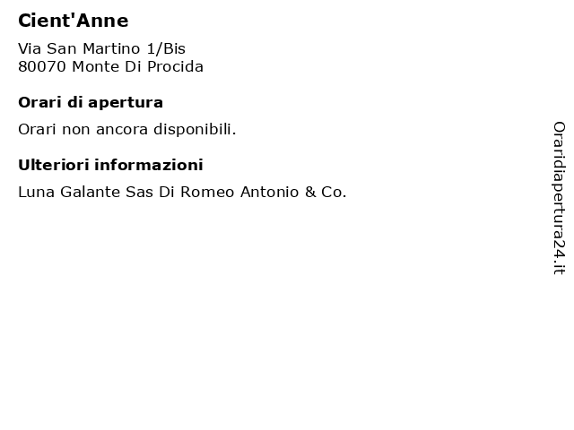 Cient'Anne a Monte Di Procida: indirizzo e orari di apertura